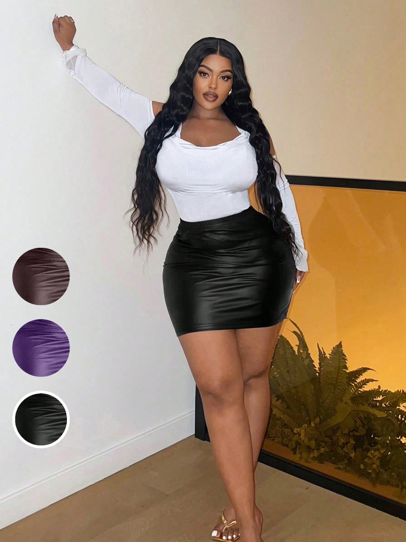 Women's Plus Size Plain Simple Daily Wear Skirt