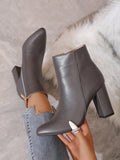 Gray Boots Women's Short Boots Fashion Boots Ankle Boots Shoes Winter Boots Thick Heel Boots Super High Heel Boots