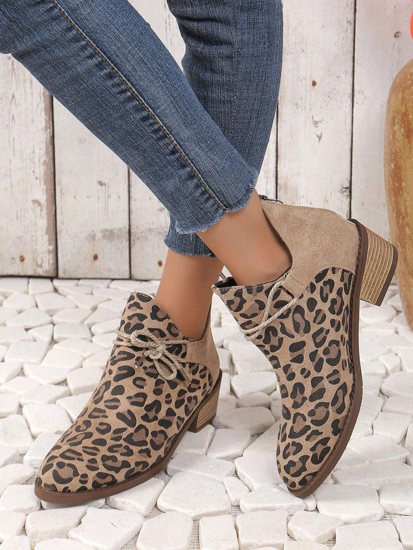 Women's Square Heel Low-Heel Shoes, Side Zipper Decor Vintage Slip-On Ankle Boots, Casual Versatile Outdoor Flat Shoes, Round Toe Low-Heel Boots, Fashionable Versatile Short Boots
