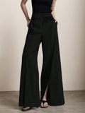 Split Hem Wide Leg Suit Pants