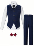 Boys Suits Slim Fit Toddler Tuxedo Suit Set For Dress Clothes Kids Wedding Ring Bearer Outfit