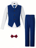 Boys Suits Slim Fit Toddler Tuxedo Suit Set For Dress Clothes Kids Wedding Ring Bearer Outfit
