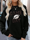 Casual Football & Game Day Print Sweatshirt, Crewneck Long Sleeve Pullover For Autumn Winter