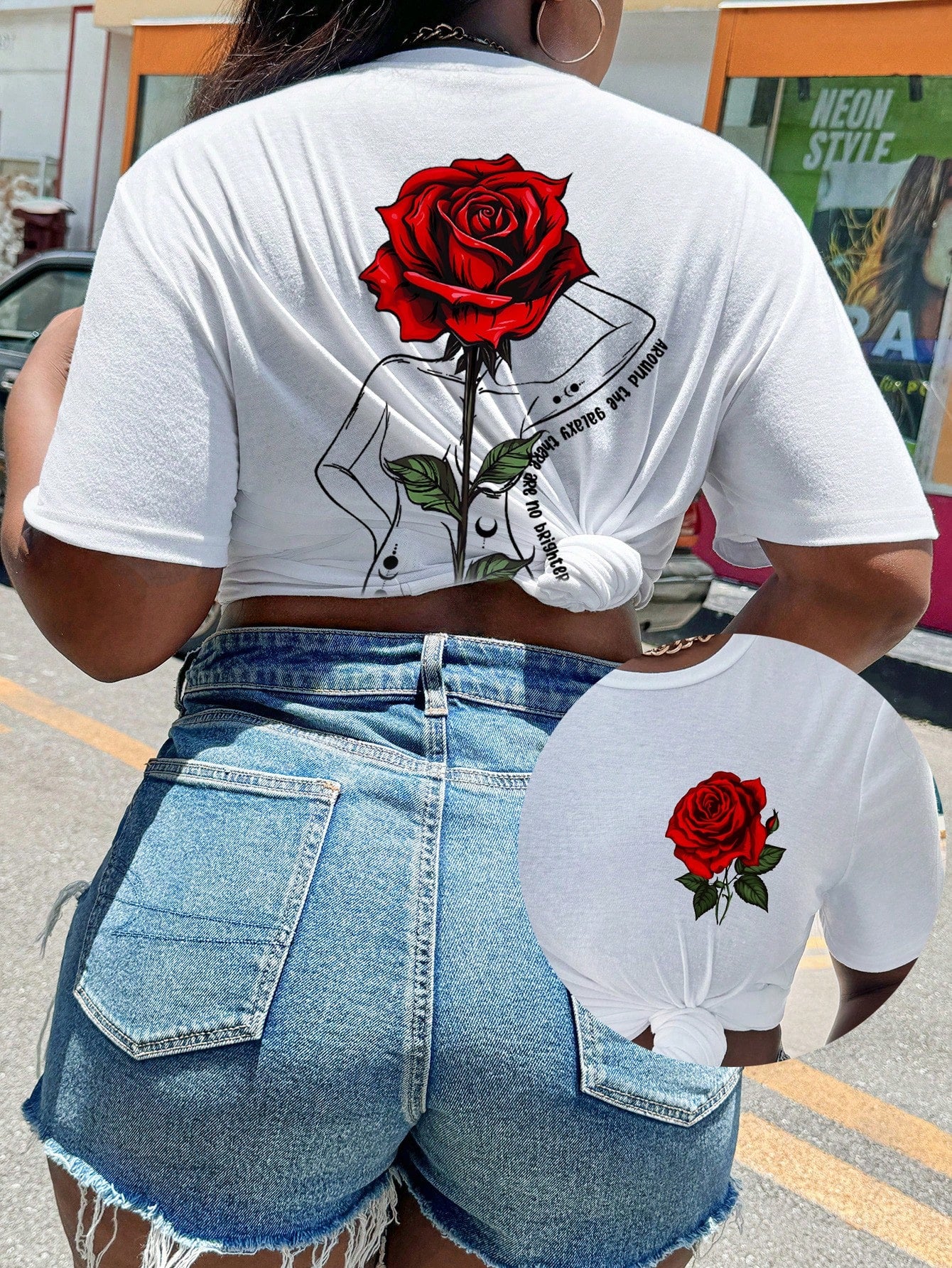 Plus Size Women T-Shirt Simple Vintage Off-Road Pattern Loose Round Neck Short Sleeve Plus Size Tee IFORNIA SUMMER CALIFORNIA Explore 1998 EXPLORE NEW WORLDS Courage EAGLE IS AT YOUR FEET