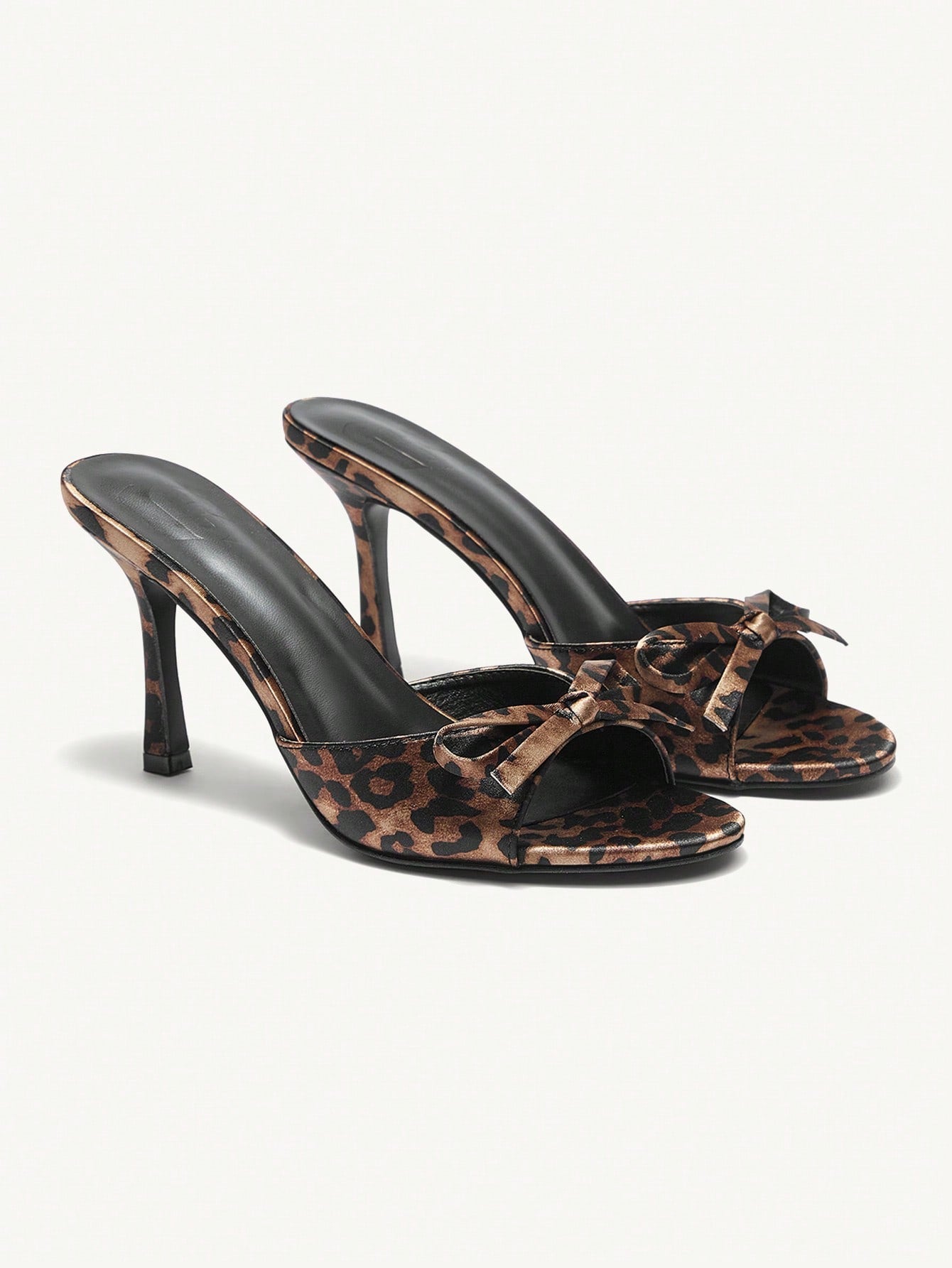 CHICEST Brown PU Women's Mule Pointed Toe High Heel Sandals Elegant Sandals Halloween