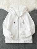Autumn/Winter Long Sleeve Hooded Jacket With Pockets, 3D Texture, Sweatshirt Hoodie
