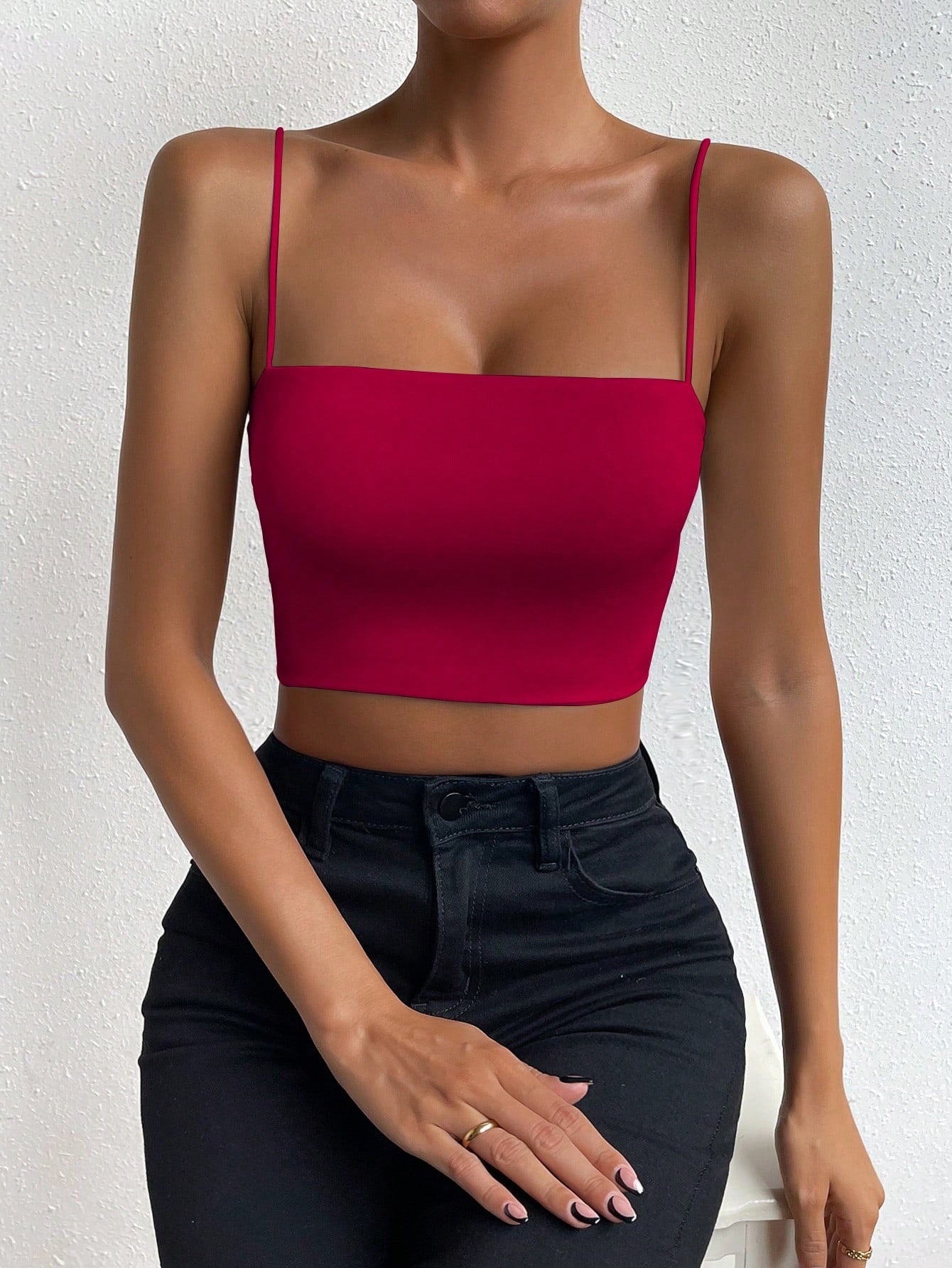 Solid Crop Cami Top