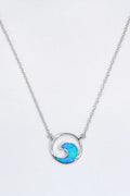 Opal Wave Pendant Necklace