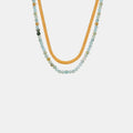 Beaded Titanium Steel Double-Layered Necklace