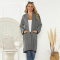 Geometric Open Front Cardigan with Pockets