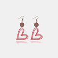 Cutout Heart Shape Wood Earrings