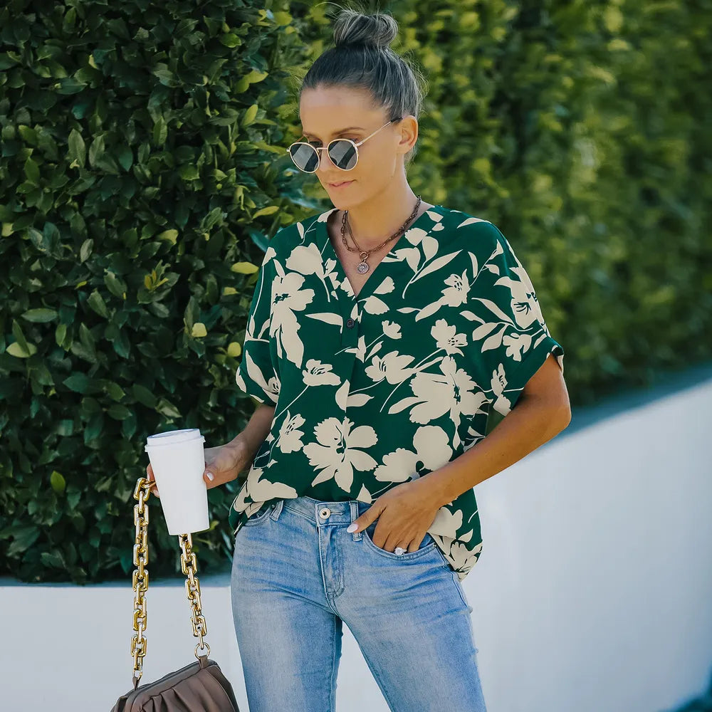 Floral Short Sleeve Blouse