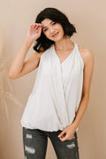 Cherished Time Full Size Surplice Top in Bone