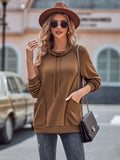 Drawstring Sweatshirt with Pockets