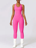 Basic Sleeveless Cutout Racerback Active Jumpsuit
