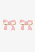 Bow-Shaped Zinc Alloy Earrings