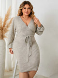 Plus Size Tie Waist Wrap Dress