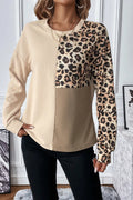 Leopard Waffle Knit Long Sleeve T-Shirt