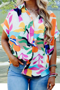 Printed Collared Neck Short Sleeve Shirt