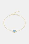 925 Sterling Silver Heart Shape Spring Ring Closure Bracelets