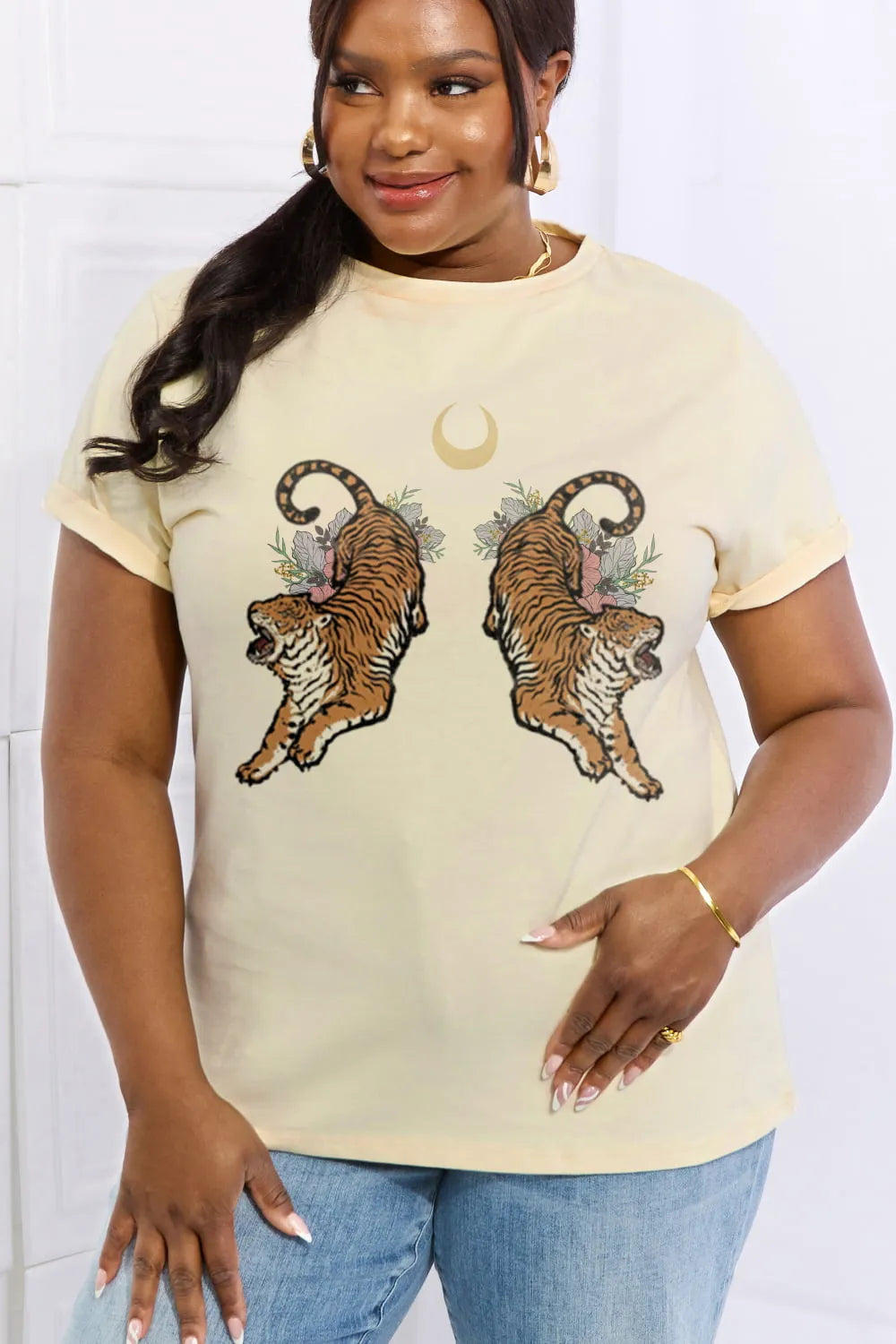 Simply Love Full Size Tiger Graphic Cotton Tee