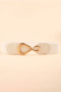 Ribbed Alloy Buckle Elastic Belt