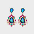 Teardrop Shape Rhinestone Alloy Dangle Earrings