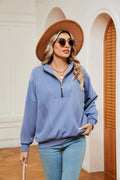 Half-Zip Dropped Shoulder Sweatshirt
