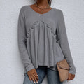 Ruffle Hem Waffle Knit Top