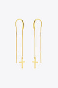 925 Sterling Silver Cross Threader Earrings