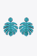 Beaded Banana Leaf Earrings