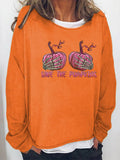 SAVE THE PUMPKIN Graphic Full Size Sweatshirt
