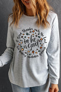 Graphic Round Neck Long Sleeve T-Shirt