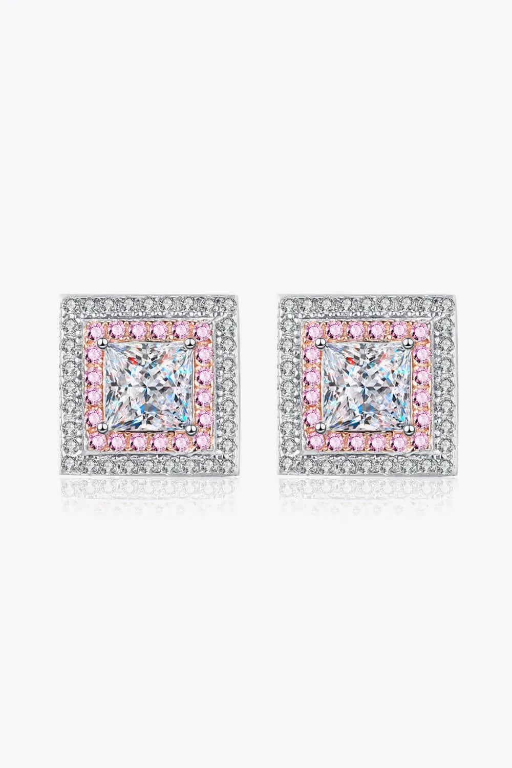 Moissanite Square Stud Earrings