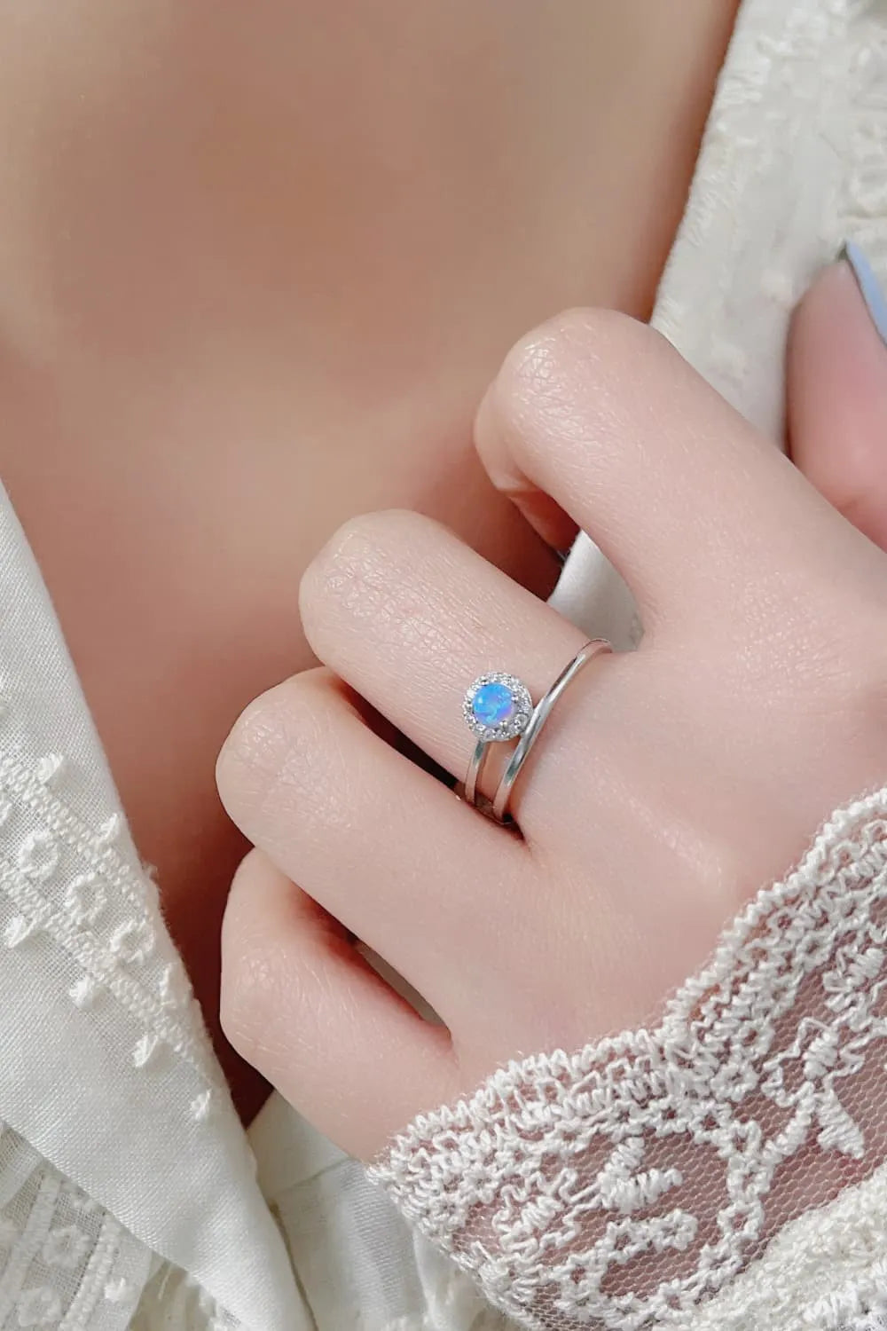 Opal Bypass Ring