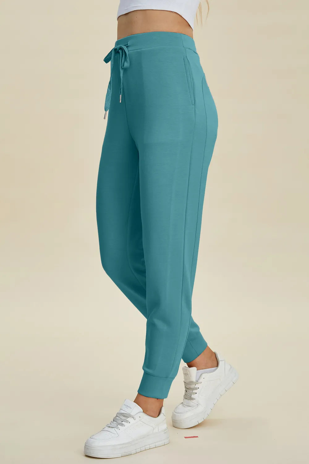 Basic Full Size Air Scuba Drawstring High Waist Joggers