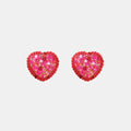 Sequin Heart Inlaid Bead Alloy Earrings