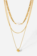 Heartbeat Triple-Layered Heart Pendant Necklace
