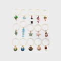15-Piece Alloy Wine Glass Charm Earrings