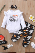 Baby Girl Halloween Top and Pants Set with Bow