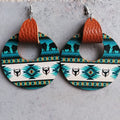 Round Shape Wooden Dangle Earrings