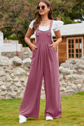 Wide Strap Square Neck Wide Leg Overalls