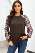 Round Neck Printed Raglan Sleeve Sweatshirt