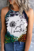 JUST BREATHE Graphic Leopard Tank