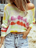 Openwork V-Neck Long Sleeve Sweater