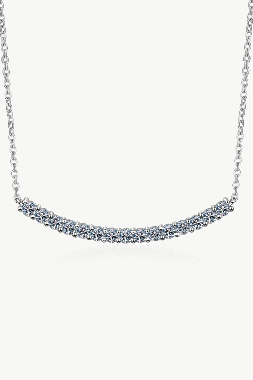 Sterling Silver Curved Bar Necklace