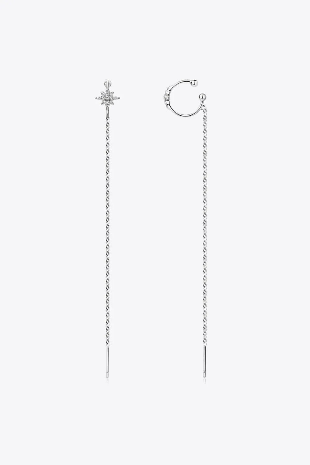 Moissanite 925 Sterling Silver Threader Earrings