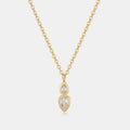 Inlaid Zircon Brass Pendant Necklace