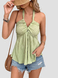 Smocked Halter Neck Tank