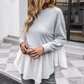 Flounce Hem Mixed Media Top
